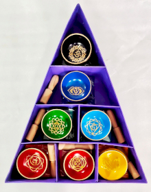 Chakra Pyramid Singing Bowl Gift Set