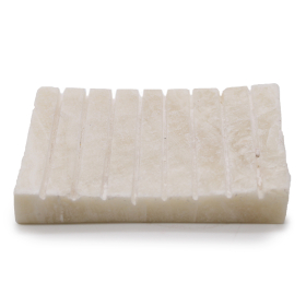 White Onxy Ridged Soap Dish