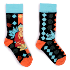 Hop Hare Bamboo Socks (41-46) - Blue Buddha & Lotus 