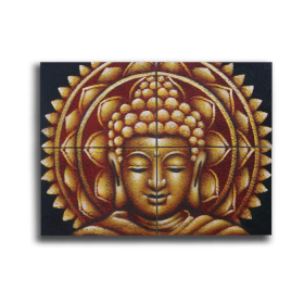 Gold Buddha Mandala Brocade Detail 30x40cm x 4