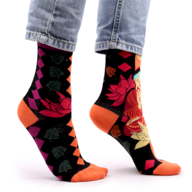 Hop Hare Bamboo Socks (36-40) - Pink Buddha & Lotus 