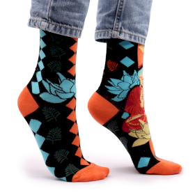 Hop Hare Bamboo Socks (36-40) - Blue Buddha & Lotus 