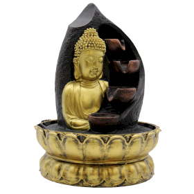 Tabletop Water Feature - 30cm - Golden Buddha & Pouring Pots