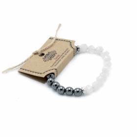 Faceted Gemstone Bracelet - Magnetc Rose Quatz