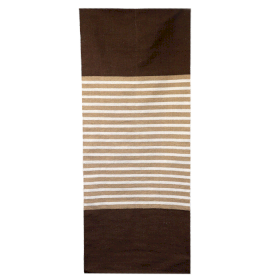 Indian Cotton Rug - 70x170cm - Dark Brown / Beige