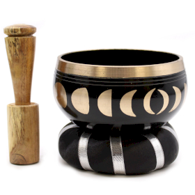 Moon Phase Singing Bowl Set- Black 10.7cm