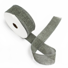 Natural Texture Ribbon 38mm x 20m - Charcoal