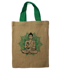 Jute Tote Bag - Mystic designs - Buddha