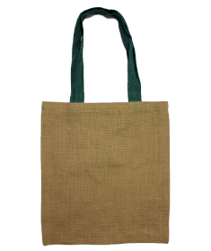 Large Jute Tote Bag - Green Colour Handle