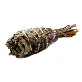 Smudge Stick - Spiritual Healing Sage Torch  (amethyst) 10 cms