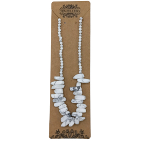 Longstone Gem Necklace - White Jasper