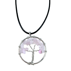 Tree of Life Pendant - Rose Quartz