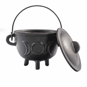 Cast Iron Cauldron with Triple Moon 11x13cm