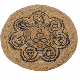 Natural Place Mat - Jute   30cm - Chakra Print