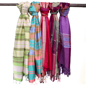 Large Indian Boho Scarves - 75x180cm - Random Purples