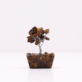 Mini Gemstone Trees On Orgonite Base - Tigereye (15 stones)