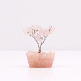 Mini Gemstone Trees On Orgonite Base - Rose Quartz (15 stones)