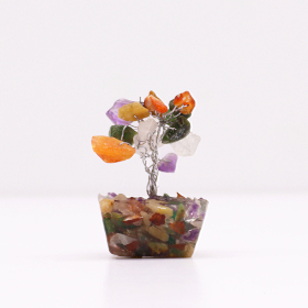 Mini Gemstone Trees on Orgonite Base - Multi Stones (15 stones)