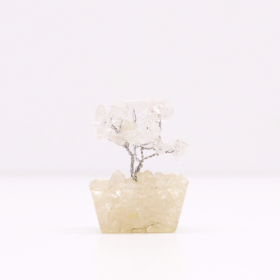 Mini Gemstone Trees On Orgonite Base - Rock Quartz (15 stones)