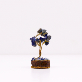 Mini Gemstone Trees On Wood Base - Sodalite (15 stones)