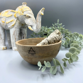 Wooden Smudge and Ritual Offerings Bowl - Four Elements - 14x7cm