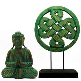 Buddha Feng Shui Set - Mandala - Green