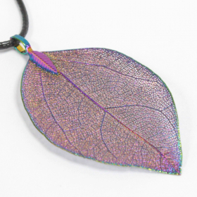 Necklace - Bravery Leaf - Lavender