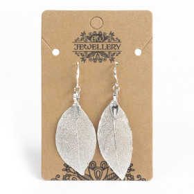 Earrings - Bravery Leaf - Silver