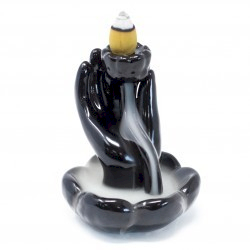 Back Flow Incense Burner - Hand & Lotus Flower