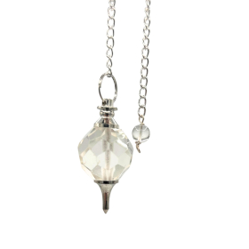 Faceted Gemstone Pendulum - Rock Quartz