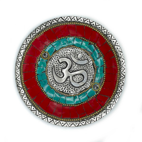 Om Plate Tibetan Decor Cone & Stick Holder