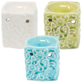 Classic Small Square Floral Oil Burners (aast)