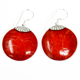 Coral Style 925 Silver Earrings - Classic Disc