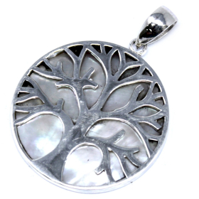 Tree of Life Silver Pendent 30mm - Mother of Pearl