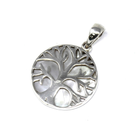 Tree of Life Silver Pendent 22mm - Mother of Pearl