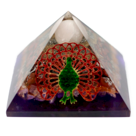 Lrg Organite Pyramid 70mm - Peacock（earth base)