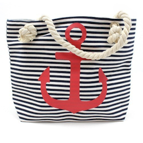 Rope Handle Bag - Red Anchor