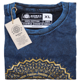 XLarge Stone Washed Teashirt - Mandala - Blue