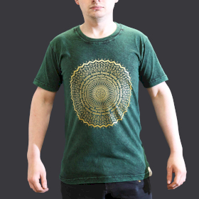 Small Stone Washed Teashirt - Mandala - Green