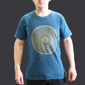 Small Stone Washed Teashirt - Mandala - Blue