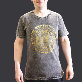 Small Stone Washed Teashirt - Mandala - Dark Grey