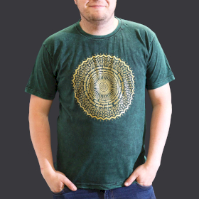 XLarge Stone Washed Teashirt - Mandala - Green