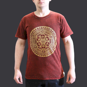 Small Stone Washed Teashirt - Chakra - Maroon