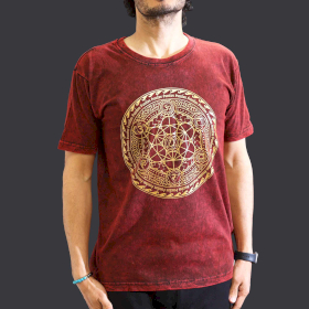 Medium Stone Washed Teashirt - Chakra - Maroon