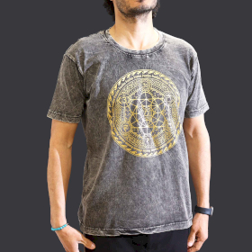 Medium Stone Washed Teashirt - Chakra - Dark Grey