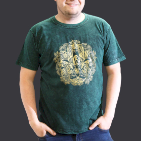 XLarge Stone Washed Teashirt - Hamsa - Green