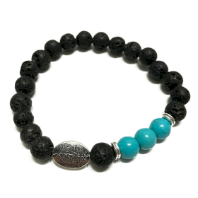 Lava Stone Bracelet - Leaf Turquoise