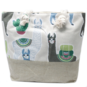 Rope Handle Bag - Llamas