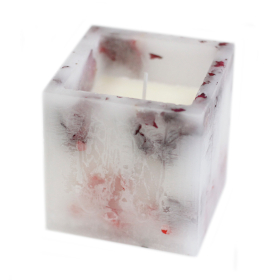 Enchanted Candle  - Large Square - Rose