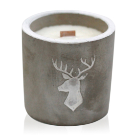 Med Concrete Soy Candle - Stag Head - Whiskey & Woodsmoke